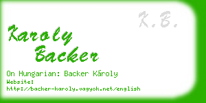 karoly backer business card
